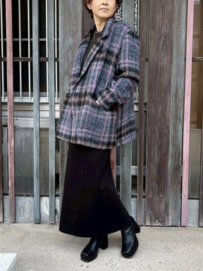 シャギーチェックジャケット