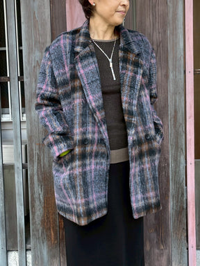 シャギーチェックジャケット