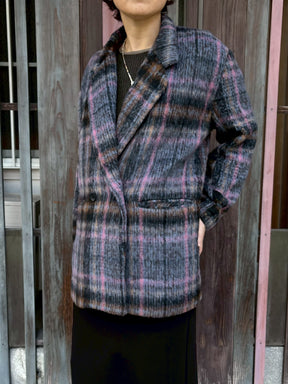 シャギーチェックジャケット