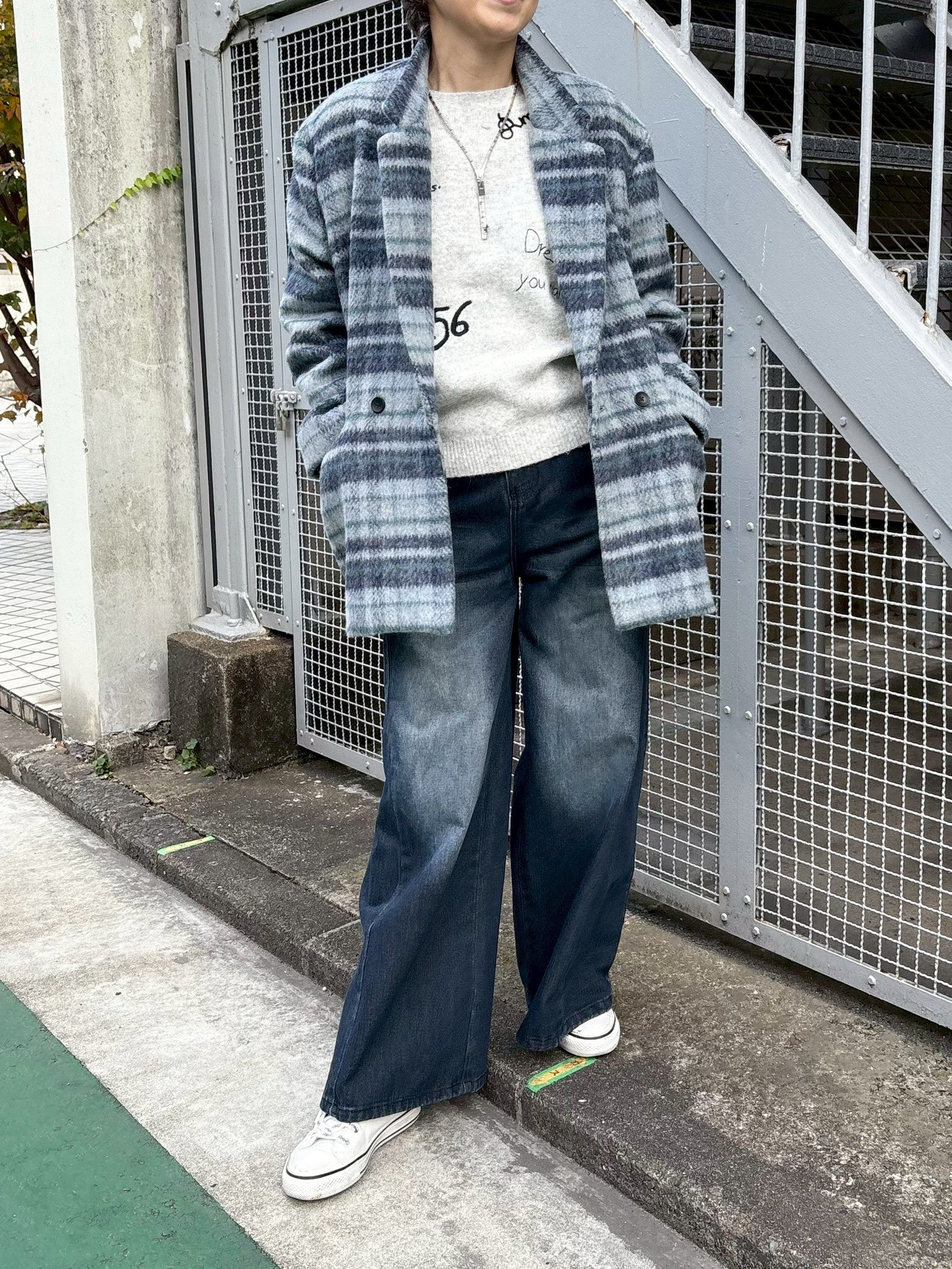 シャギーチェックジャケット