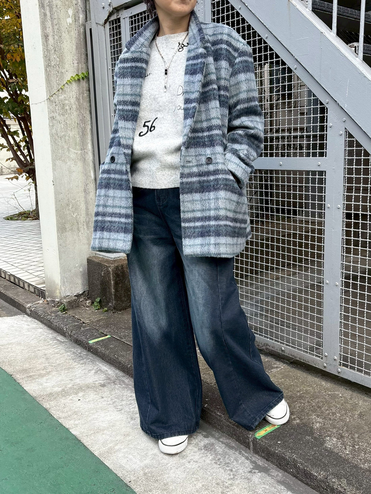 シャギーチェックジャケット