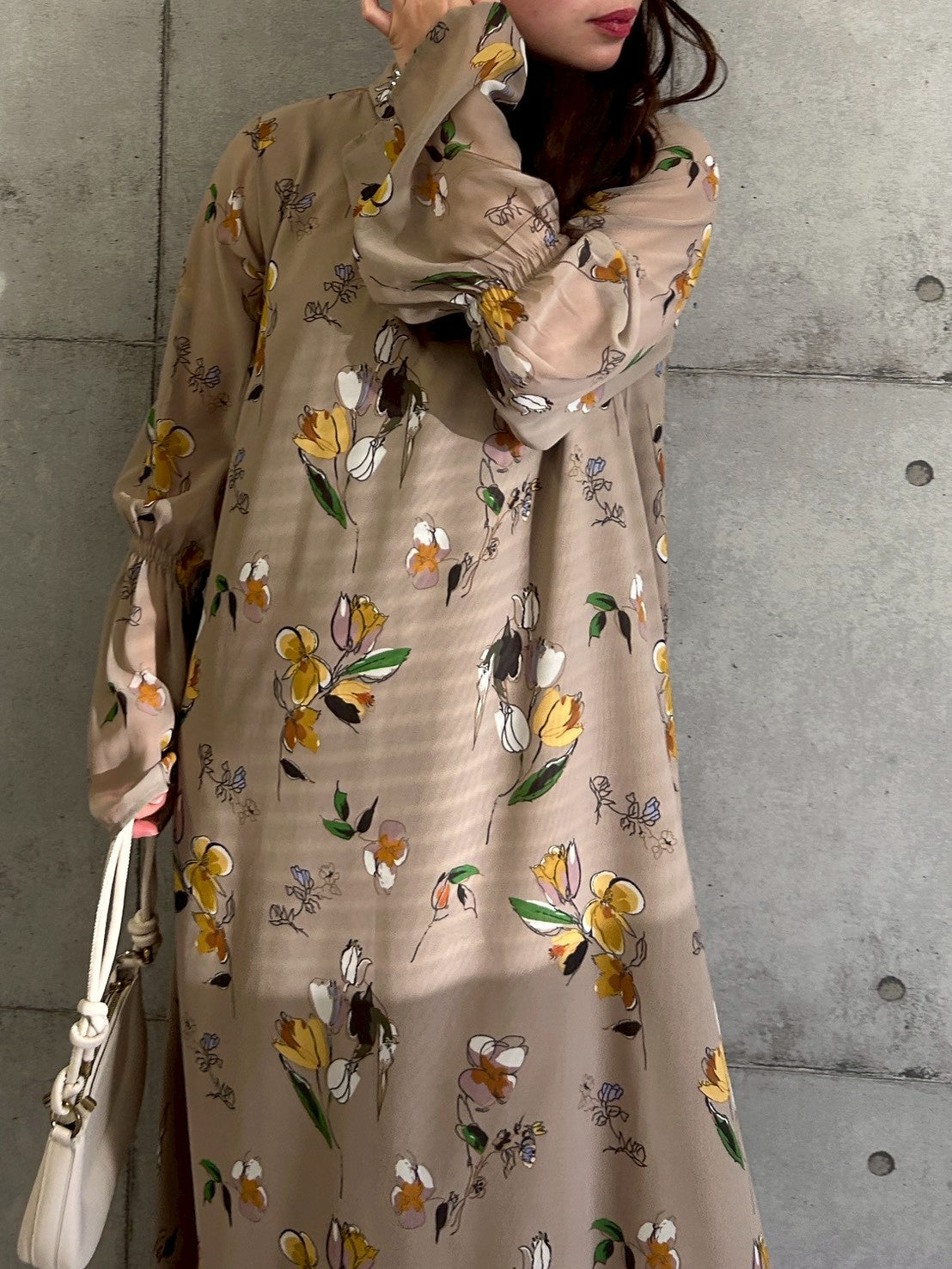 花柄大人ワンピース.