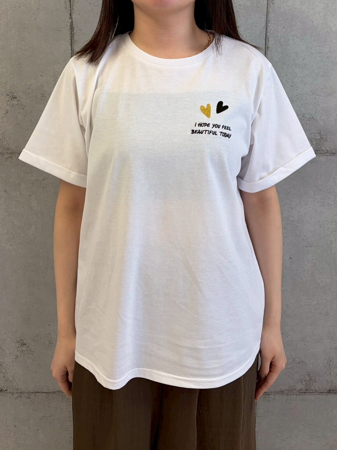 ハート×ロゴ刺繍Tシャツ