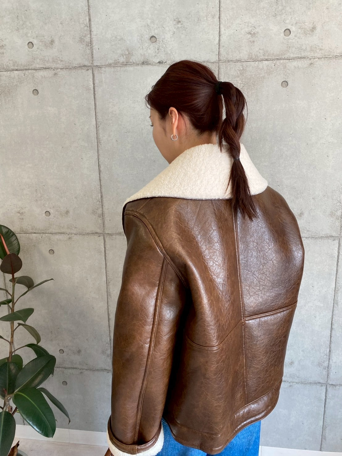 裏ボアフェイクレザージャケット