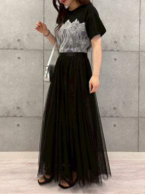 レースビスチェ風Tシャツ