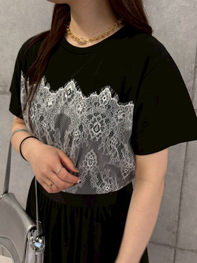 レースビスチェ風Tシャツ