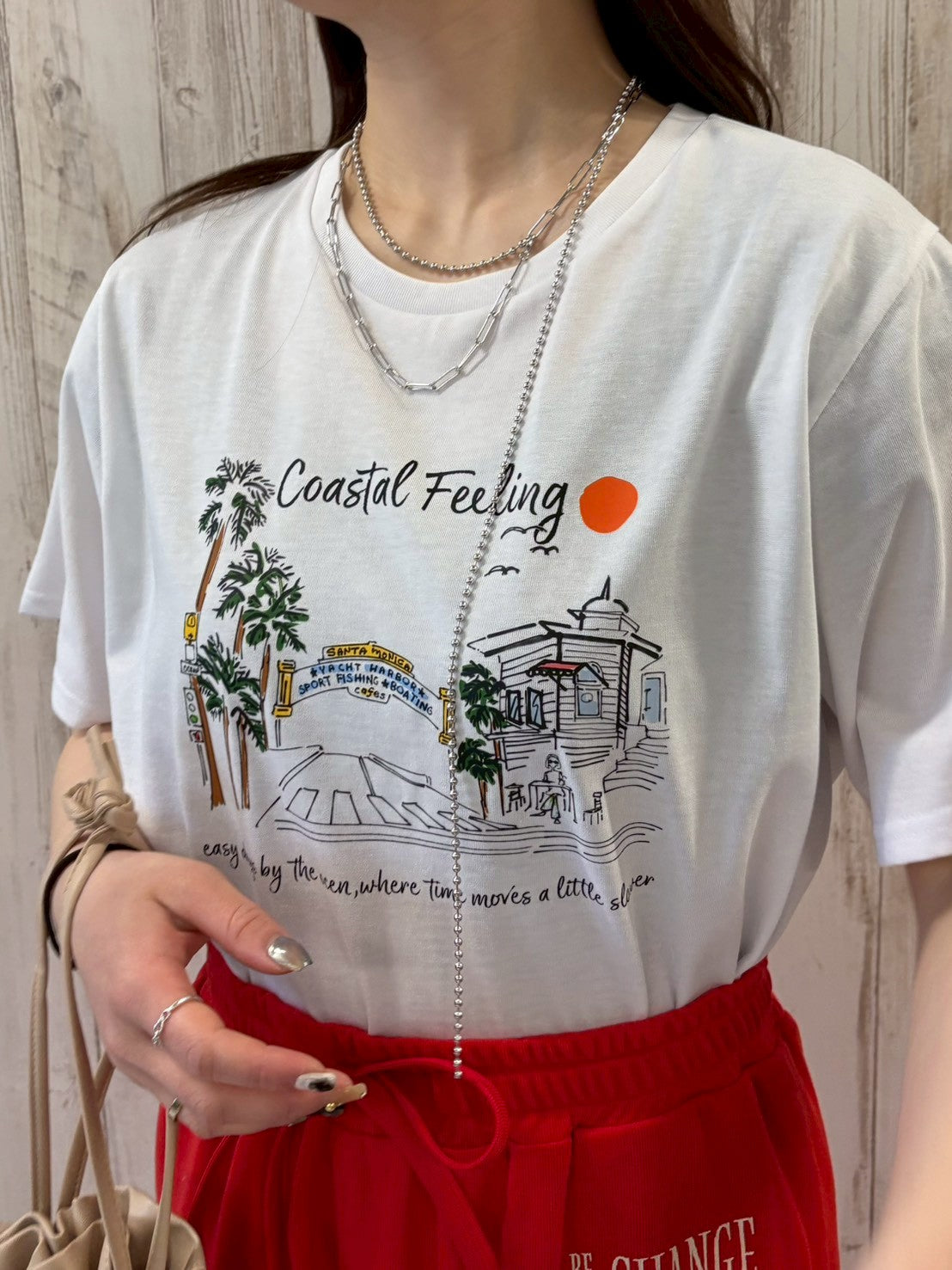 風景画イラストTシャツ