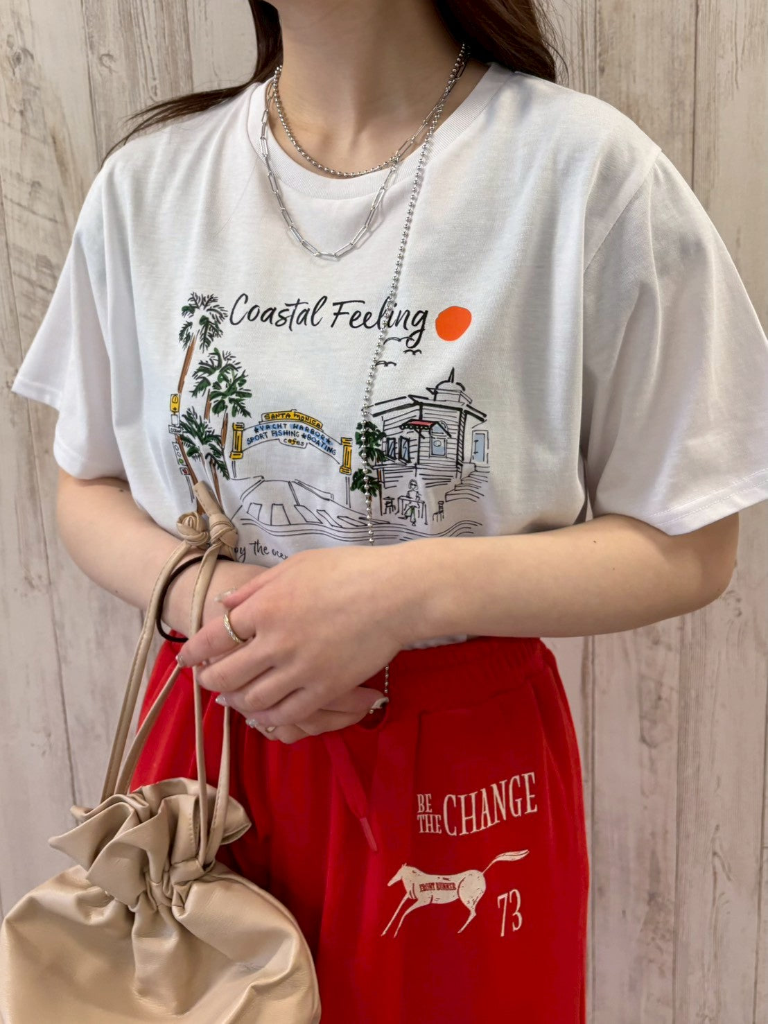 風景画イラストTシャツ