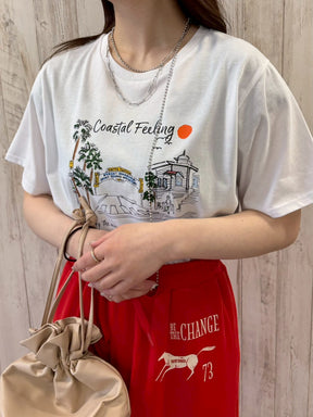 風景画イラストTシャツ