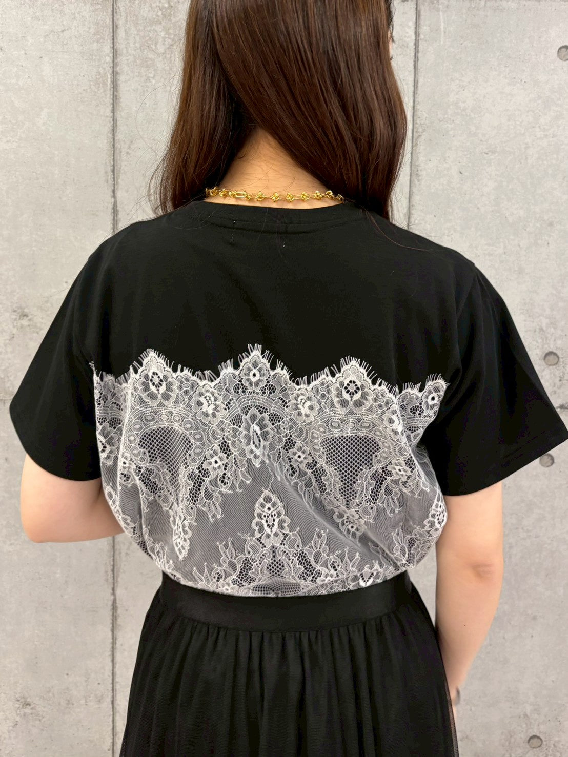 レースビスチェ風Tシャツ