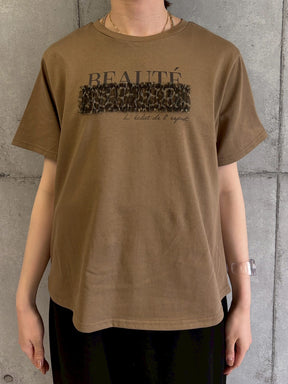 レオパードチュール重ねTシャツ