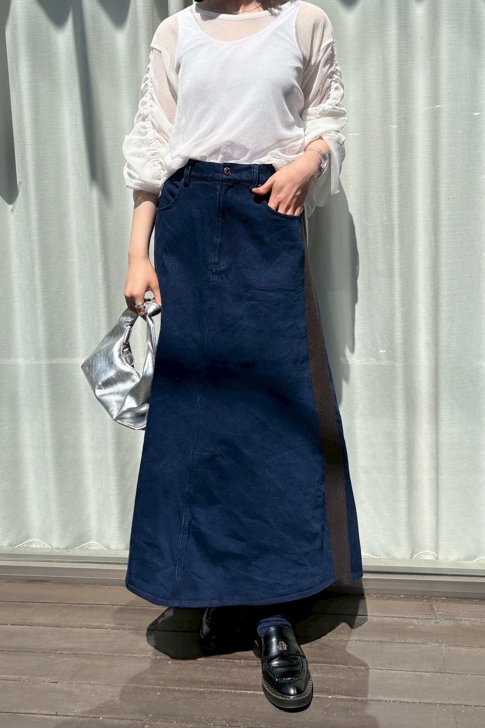 ニットライン切替スカート