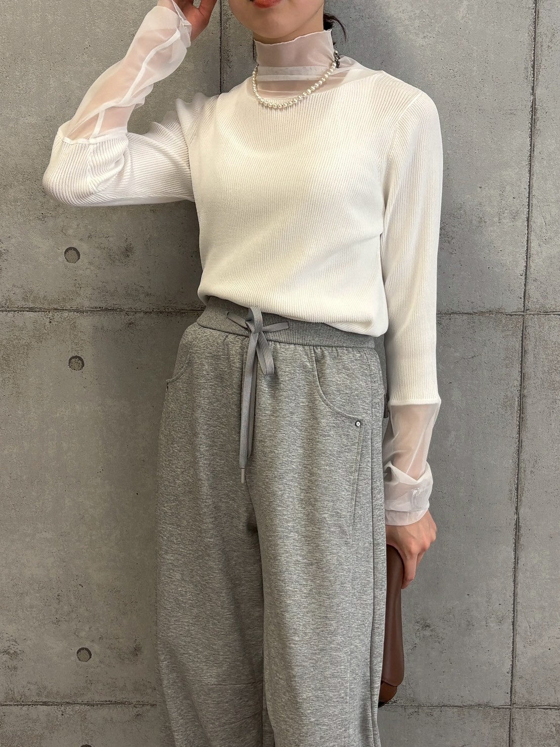 シアーチュールドッキングニット