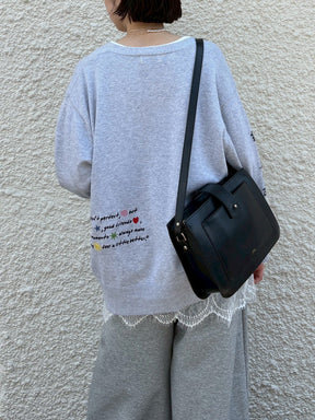 レタリング刺繍カーディガン