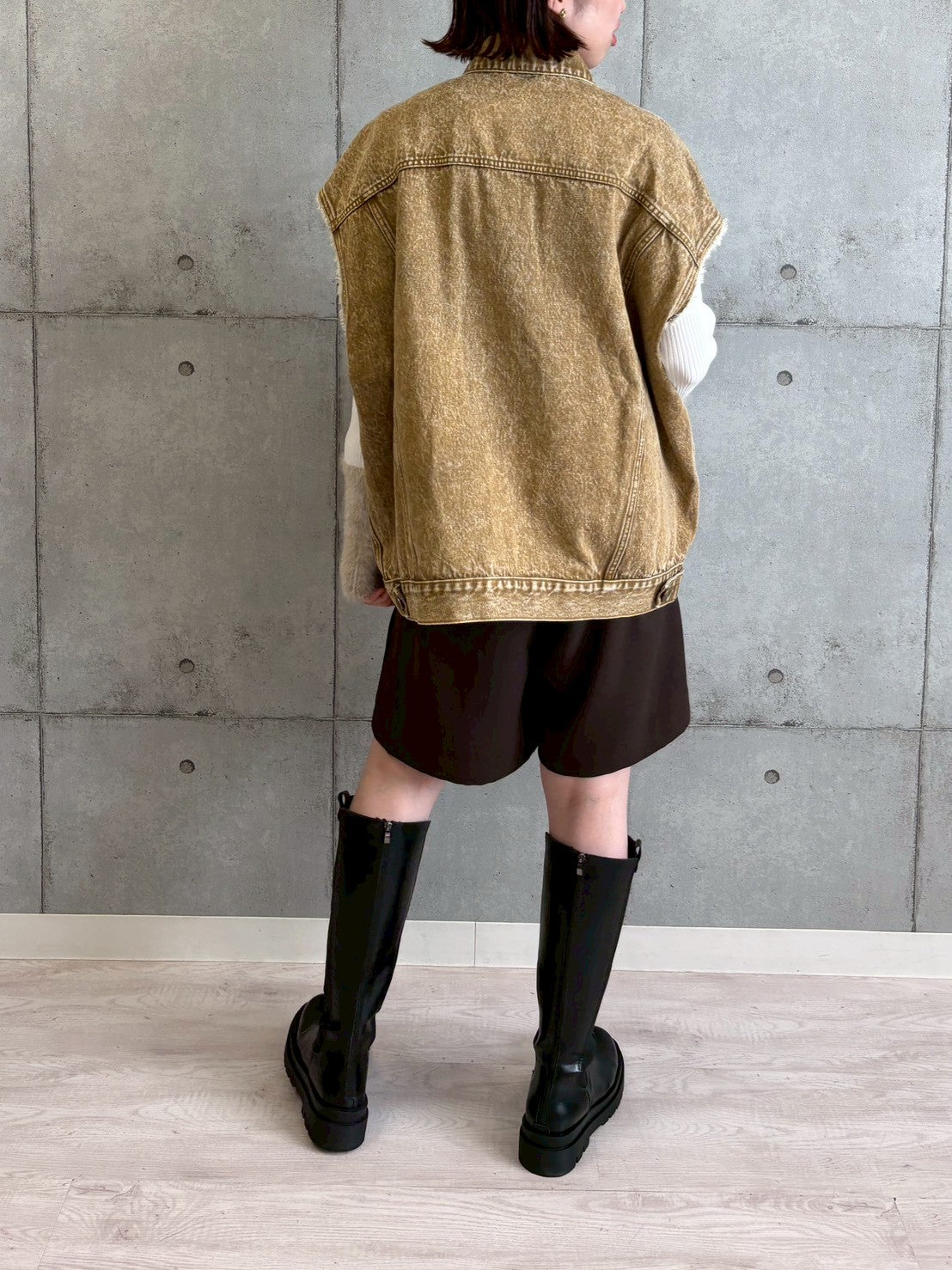 ケミカルウォッシュデニムベスト