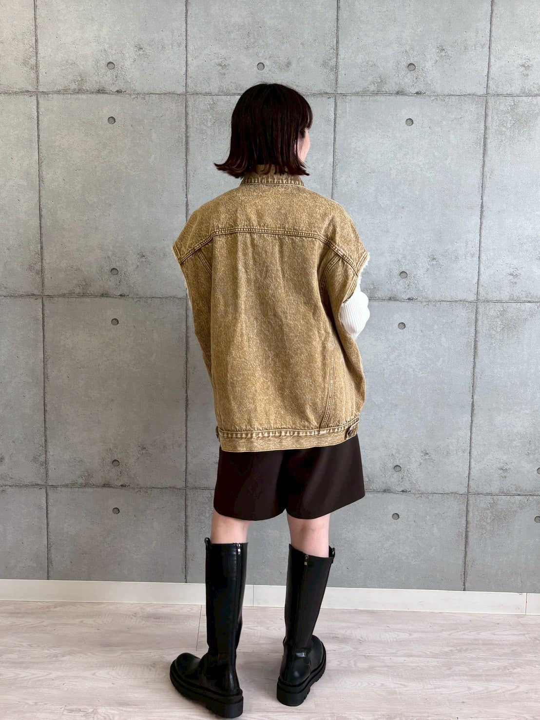 ケミカルウォッシュデニムベスト