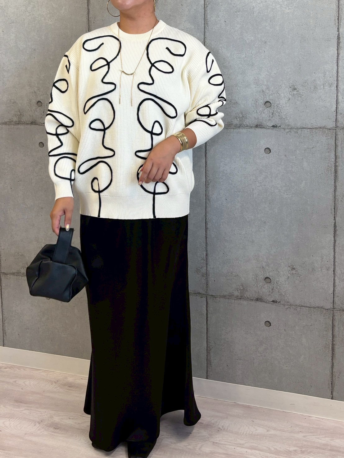 ニュアンスパターン畦ニット