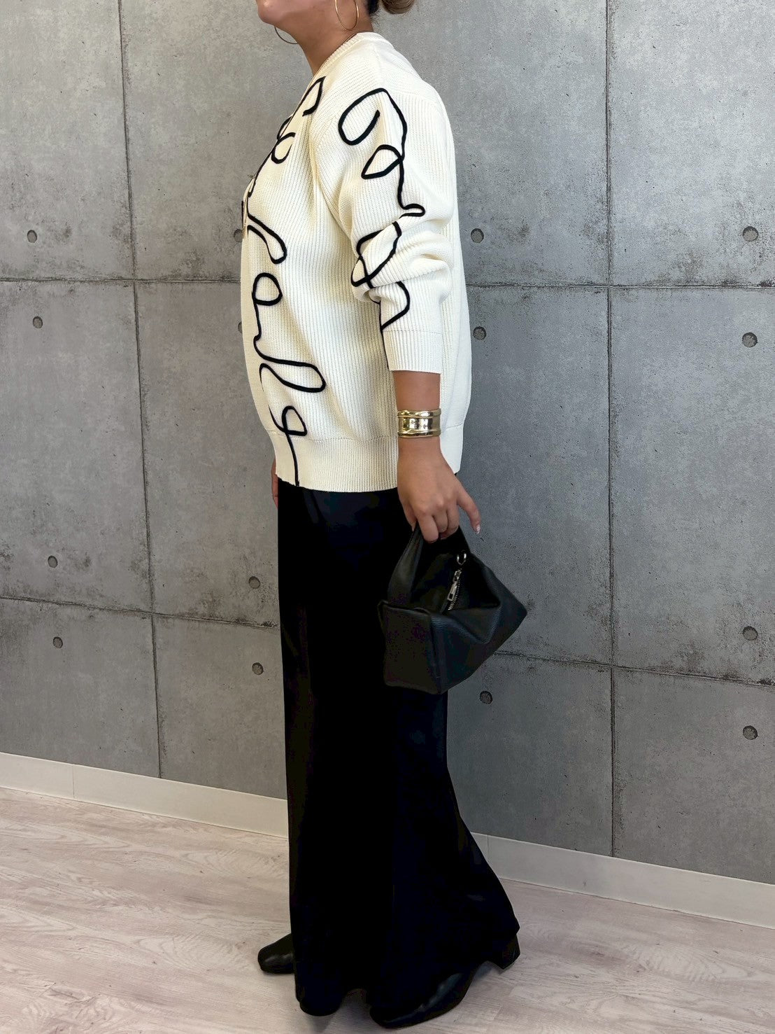 ニュアンスパターン畦ニット