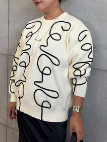 ニュアンスパターン畦ニット