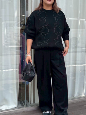 ニュアンスパターン畦ニット