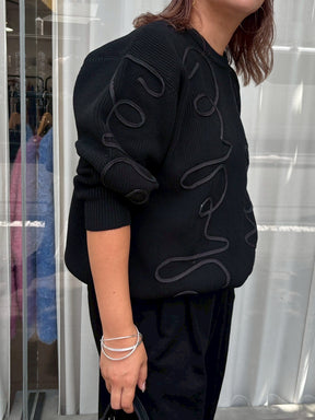 ニュアンスパターン畦ニット