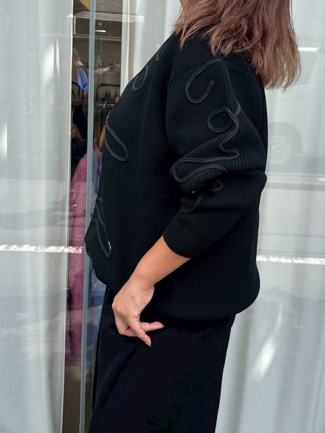 ニュアンスパターン畦ニット