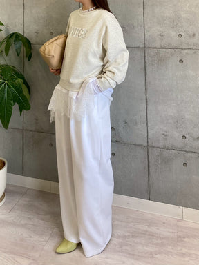 大人可愛い裾レースTOPS