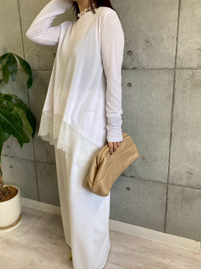 大人可愛い裾レースTOPS