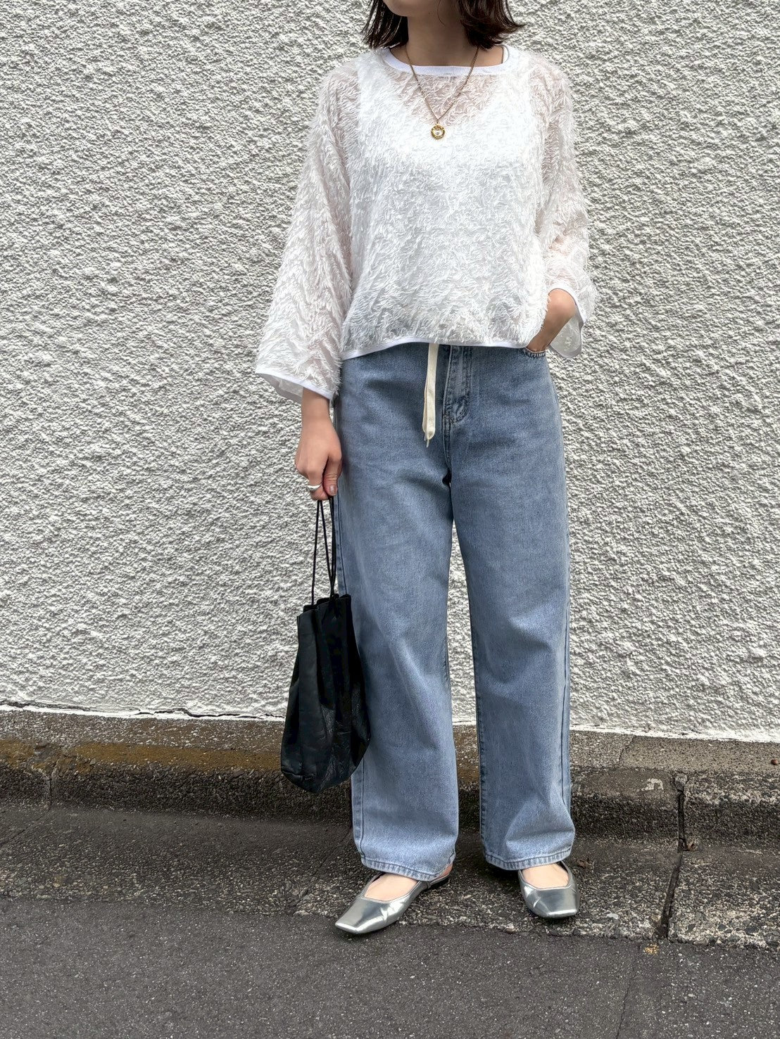 フリンジジャガードトップス.