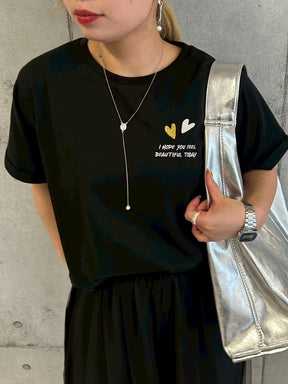 ハート×ロゴ刺繍Tシャツ