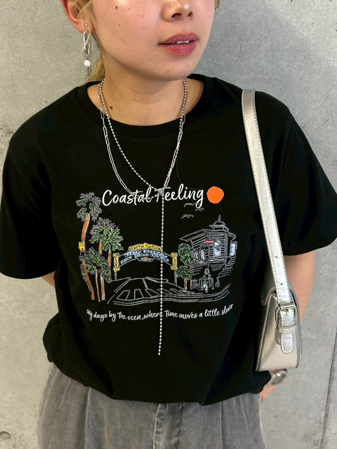 風景画イラストTシャツ