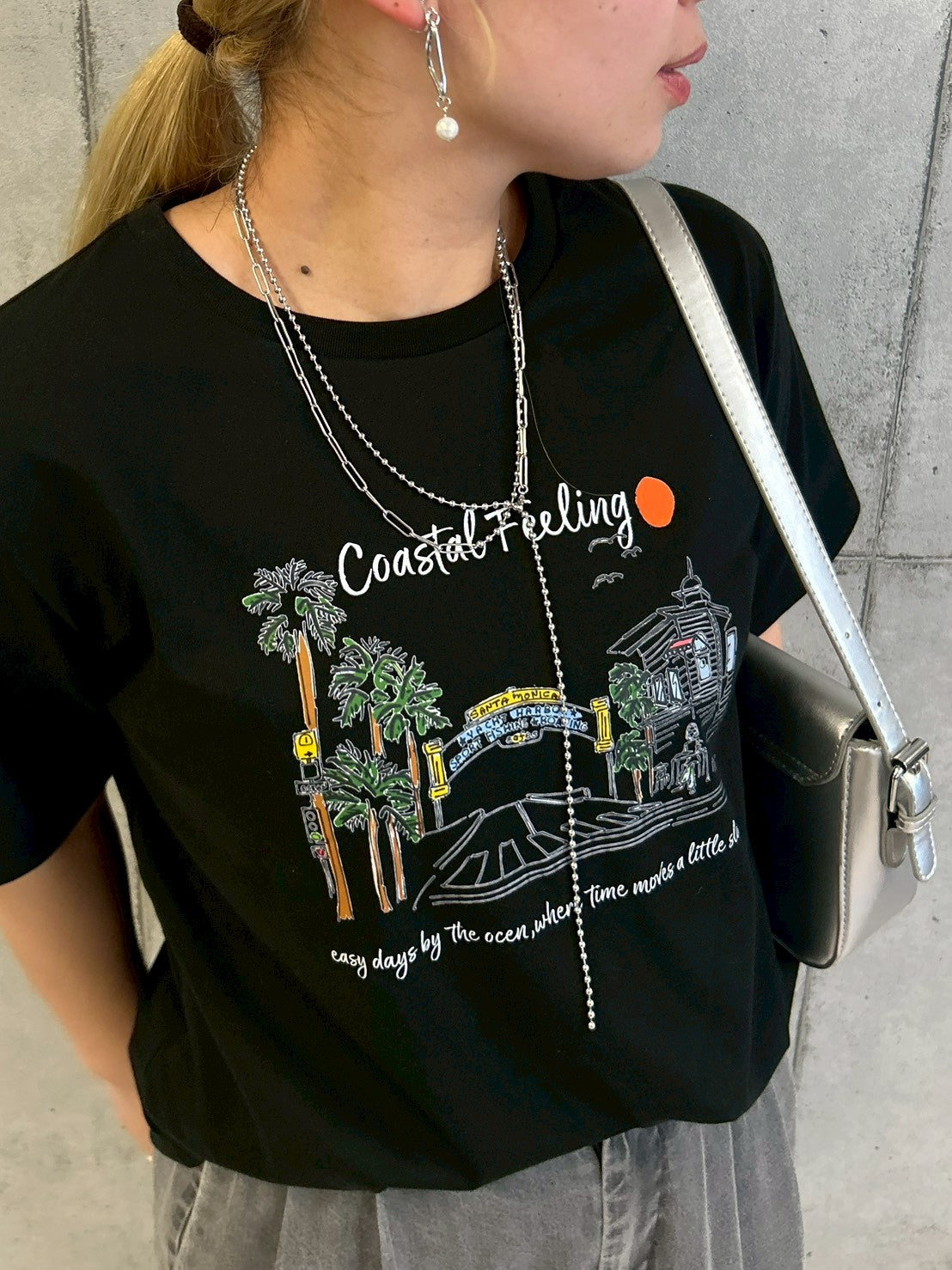 風景画イラストTシャツ