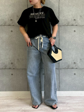 レオパードチュール重ねTシャツ