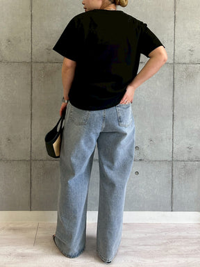 レオパードチュール重ねTシャツ
