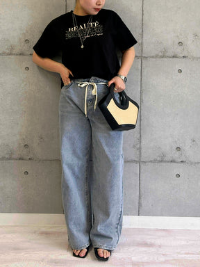 レオパードチュール重ねTシャツ