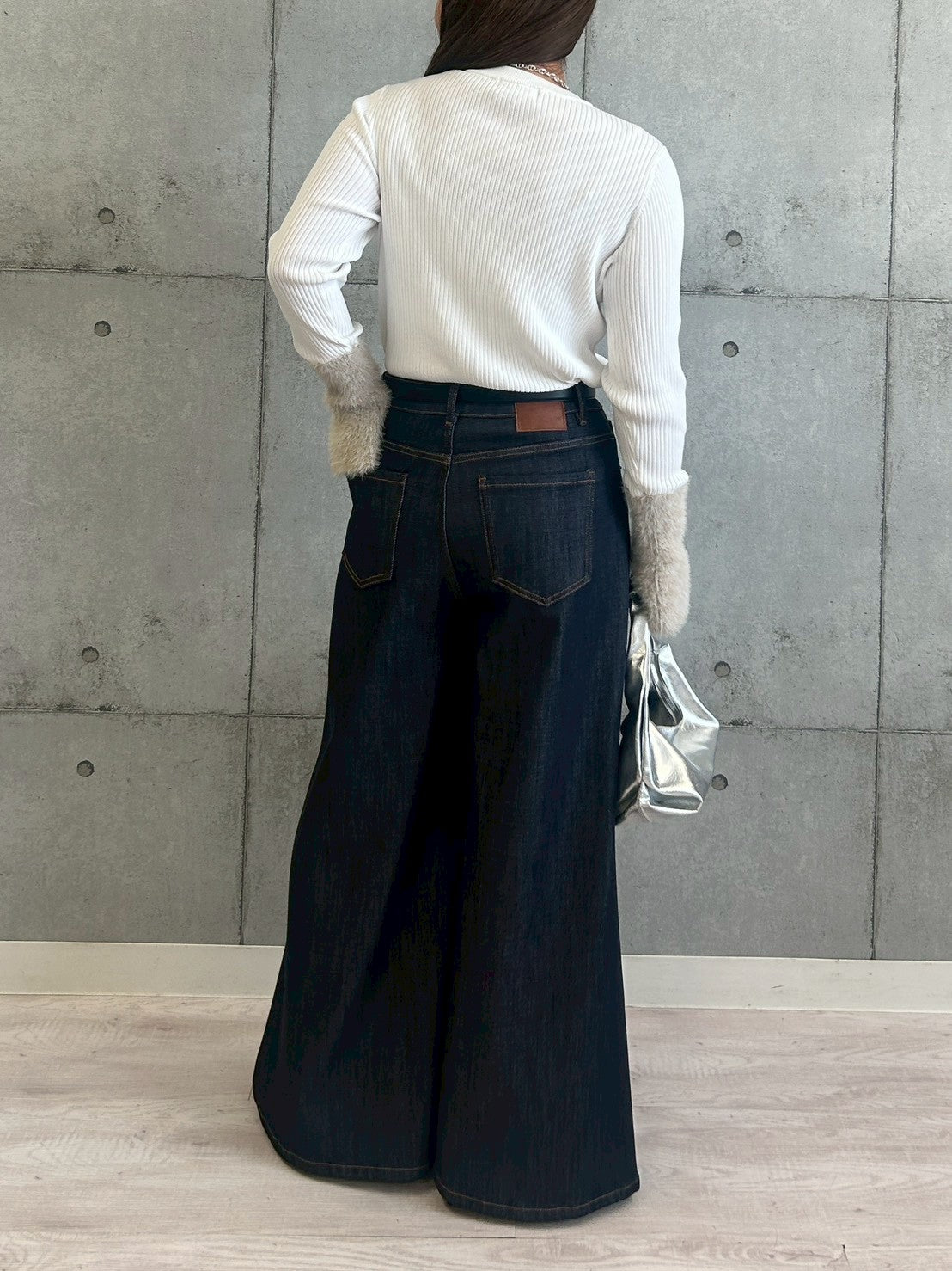 ハイウエストバギーデニムパンツ.