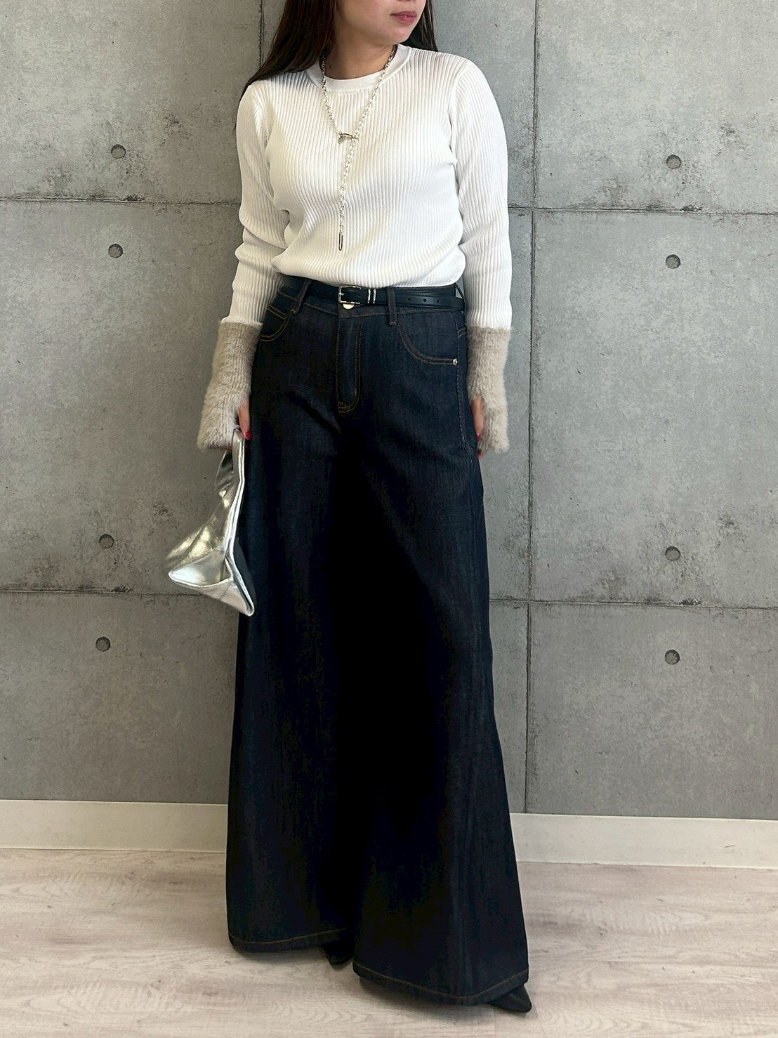 ハイウエストバギーデニムパンツ.