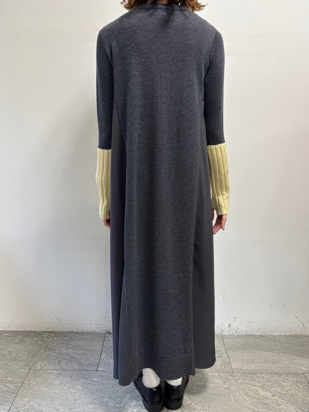 アームウォーマーライク布帛ドッキングワンピース