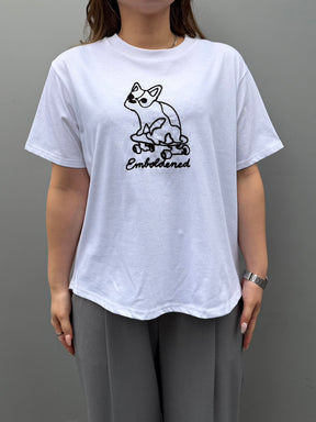 フレンチブルドッグコード刺繍Tシャツ