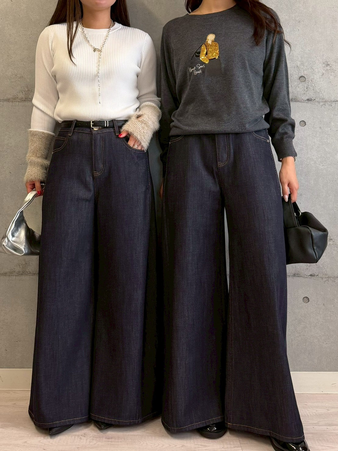 ハイウエストバギーデニムパンツ.