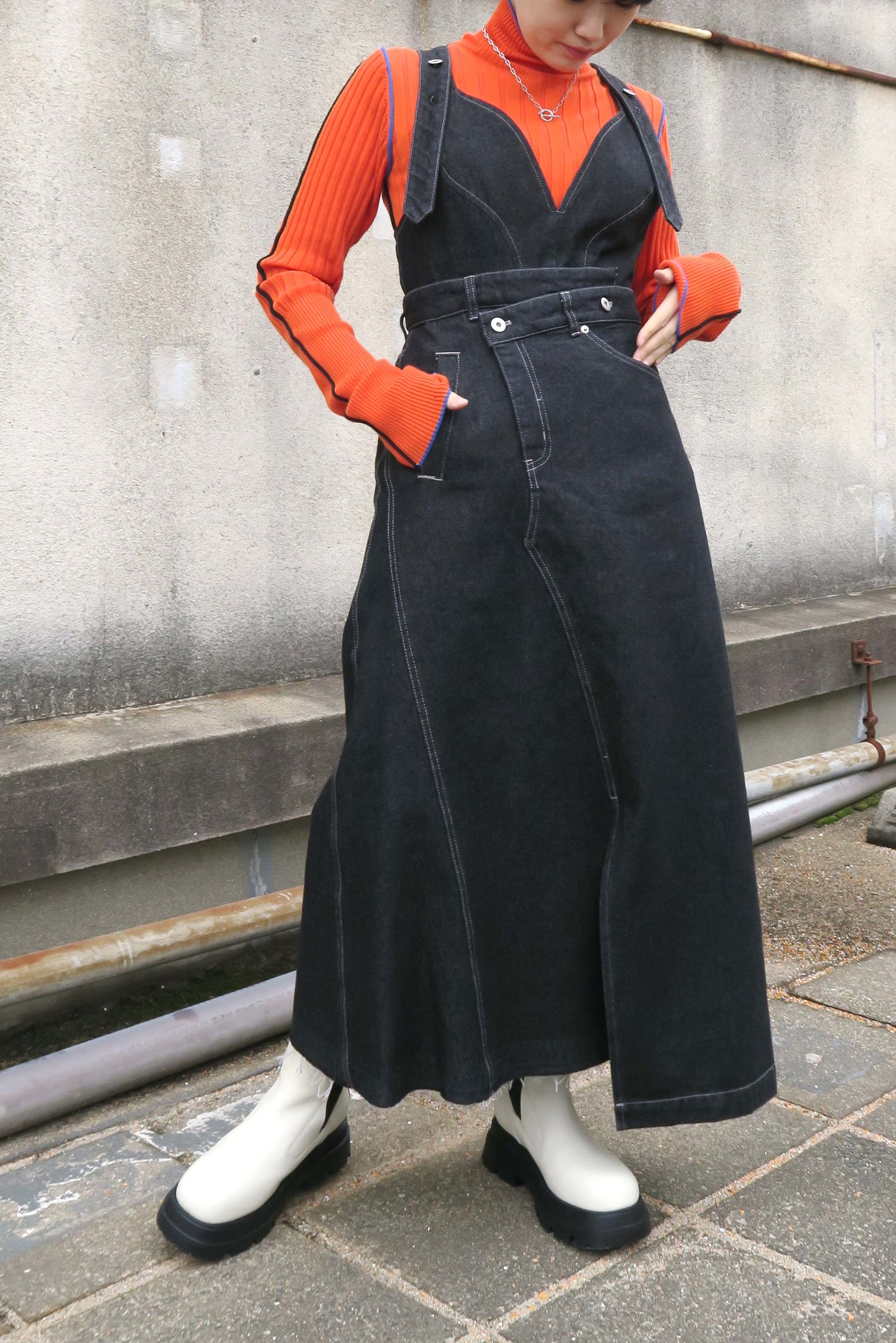 AULA AILA(アウラアイラ)ビスチェラインジャンパースカート