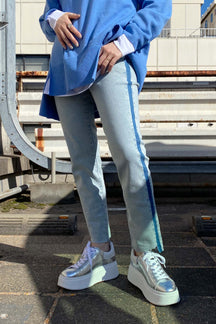 サイドラインスキニーデニムパンツ