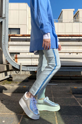 サイドラインスキニーデニムパンツ